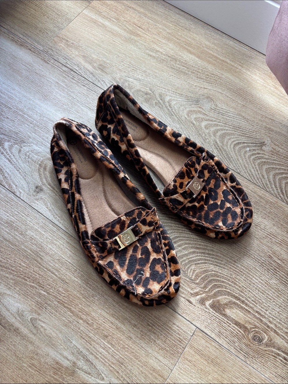 Giani Bernini Leopard Print Flats in Brown and Black